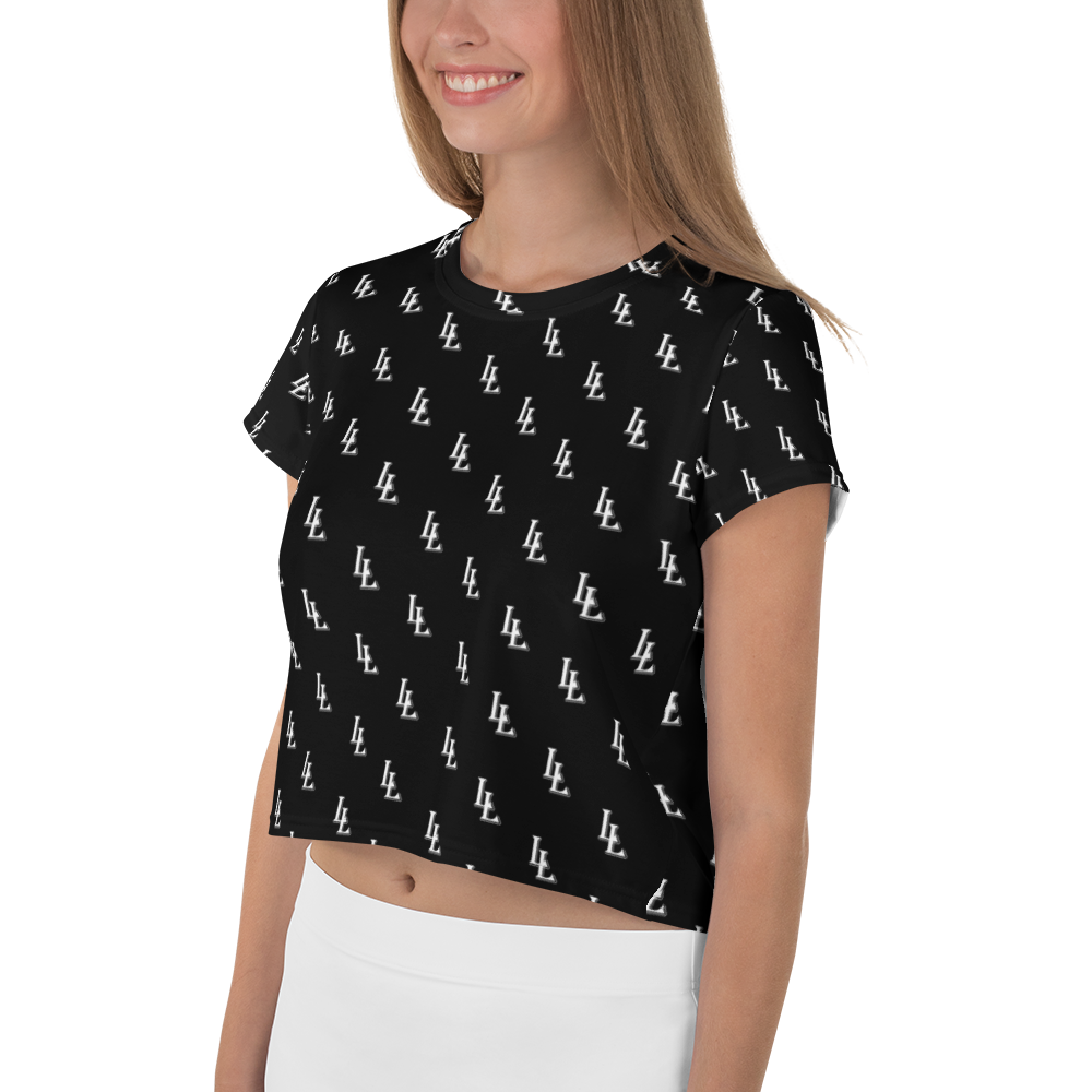 Women´s Crop Tee Black-Line No.086 "1 of 2K" by Léon LeRef