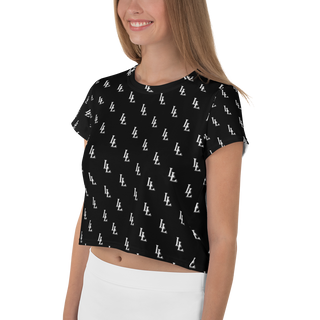 Women´s Crop Tee Black-Line No.086 "1 of 2K" by Léon LeRef