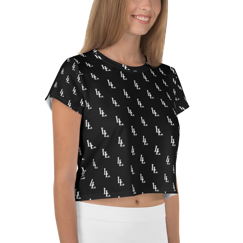 Women´s Crop Tee Black-Line No.086 "1 of 2K" by Léon LeRef