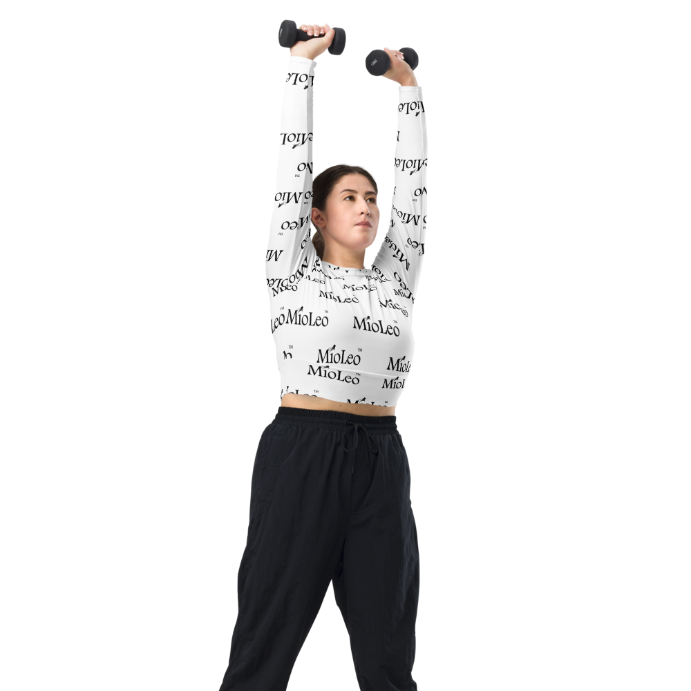 Women´s Long-Sleeve Crop-Top White Line No.202 "1 of 5K Premium-Exclusive" by MioLeo