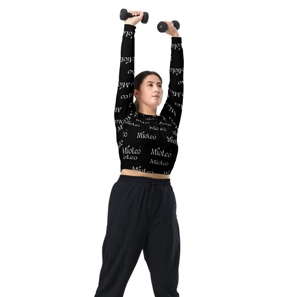 Women´s Long-Sleeve Crop-Top White Line No.203 "1 of 5K Premium-Exclusive" by MioLeo