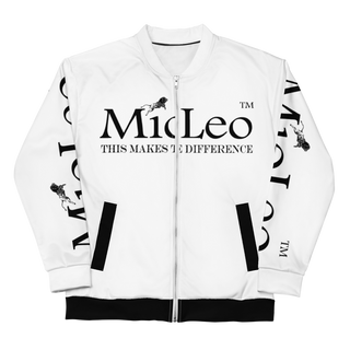 Unisex Bomber Jacket White-Line No.147 "1 of 1K" by MioLeo