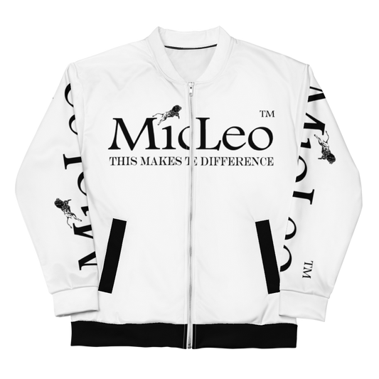 Unisex Bomber Jacket White-Line No.147 "1 of 1K" by MioLeo