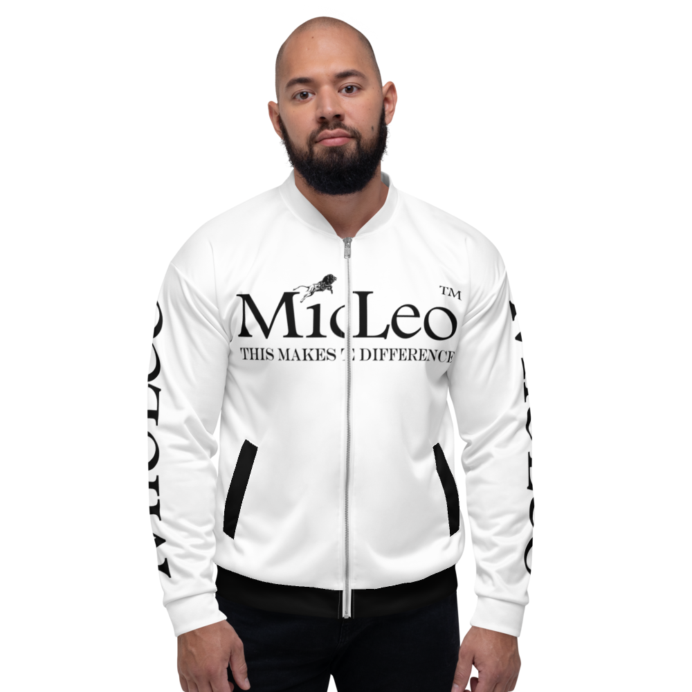 Unisex Bomber Jacket White-Line No.147 "1 of 1K" by MioLeo