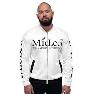 Unisex Bomber Jacket White-Line No.147 "1 of 1K" by MioLeo