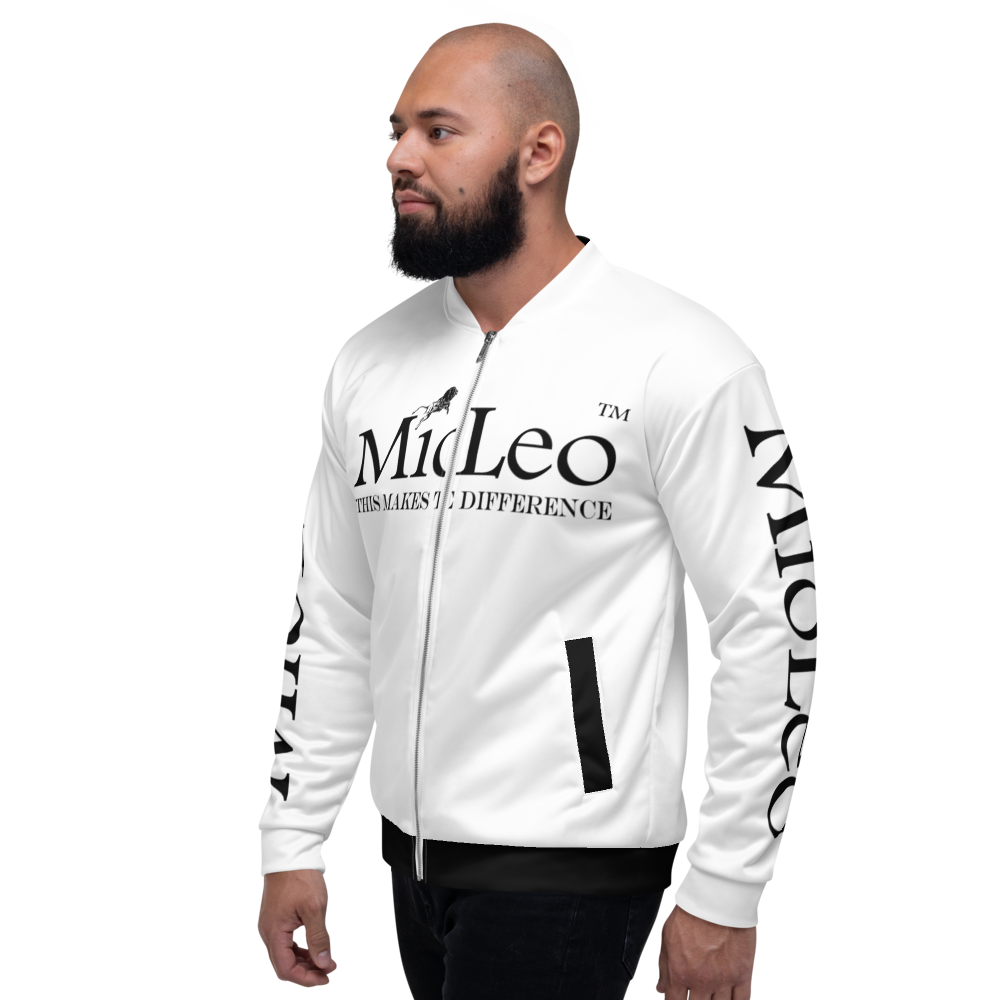 Unisex Bomber Jacket White-Line No.147 "1 of 1K" by MioLeo