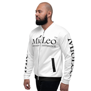 Unisex Bomber Jacket White-Line No.147 "1 of 1K" by MioLeo