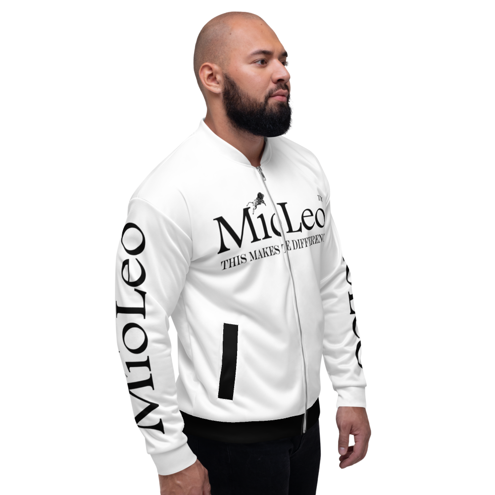 Unisex Bomber Jacket White-Line No.147 "1 of 1K" by MioLeo