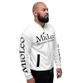 Unisex Bomber Jacket White-Line No.147 "1 of 1K" by MioLeo