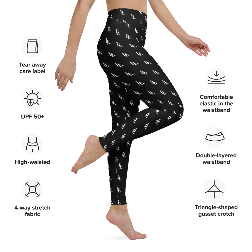 Women´s Yoga Leggings Black-Line No.086 "1 of 2K" by Léon LeRef