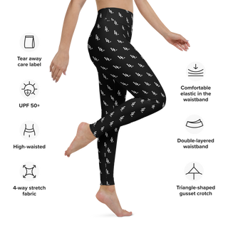 Women´s Yoga Leggings Black-Line No.086 "1 of 2K" by Léon LeRef