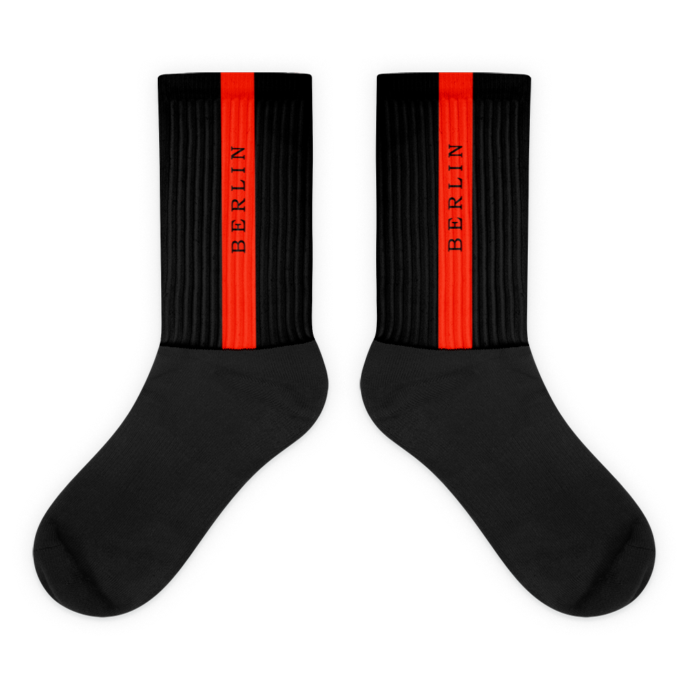 Unisex Socks - Black-Line No.03-2 "1 of 500" by Léon LeRef