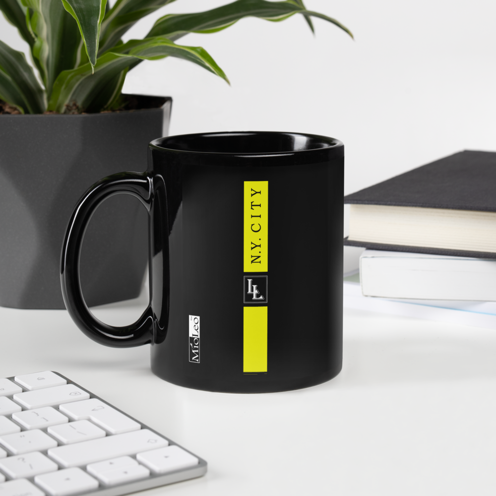 Glossy Mug Black-Line No.700 "1 of 5K" by Léon LeRef