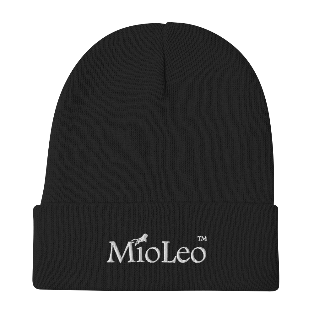 Embroidered-Beanie White-Line No.550 "unlimited" by MioLeo