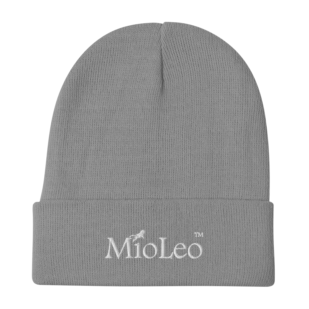 Embroidered-Beanie White-Line No.550 "unlimited" by MioLeo