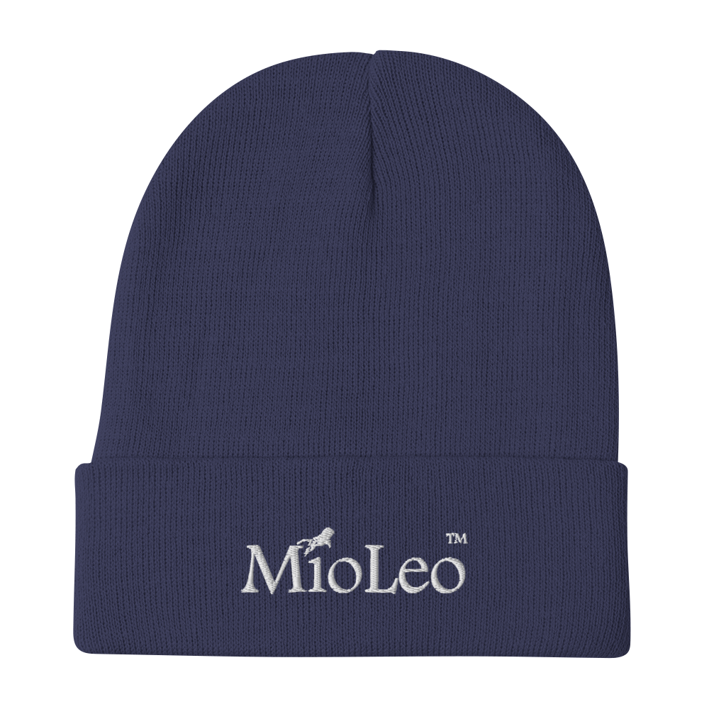 Embroidered-Beanie White-Line No.550 "unlimited" by MioLeo