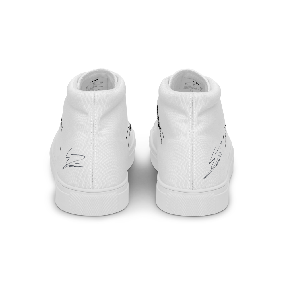 Men’s High Top Canvas Shoes White-Line No.883 "1 of 100 Super-Ultra-Exclusive PS" by MioLeo