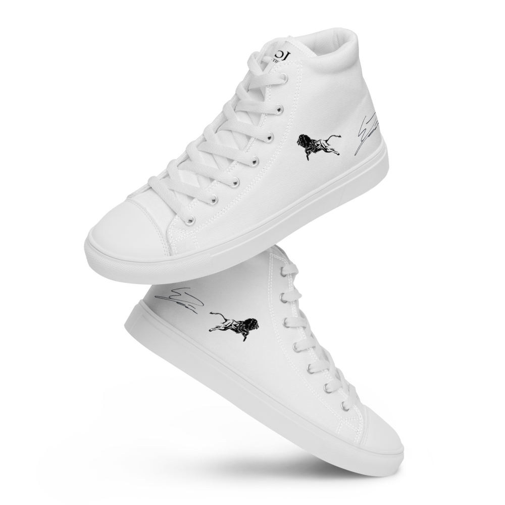 Men’s High Top Canvas Shoes White-Line No.883 "1 of 100 Super-Ultra-Exclusive PS" by MioLeo