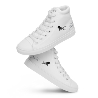 Herren-High-Top-Leinwandschuhe White-Line Nr. 883 „1 von 500“ von MioLeo