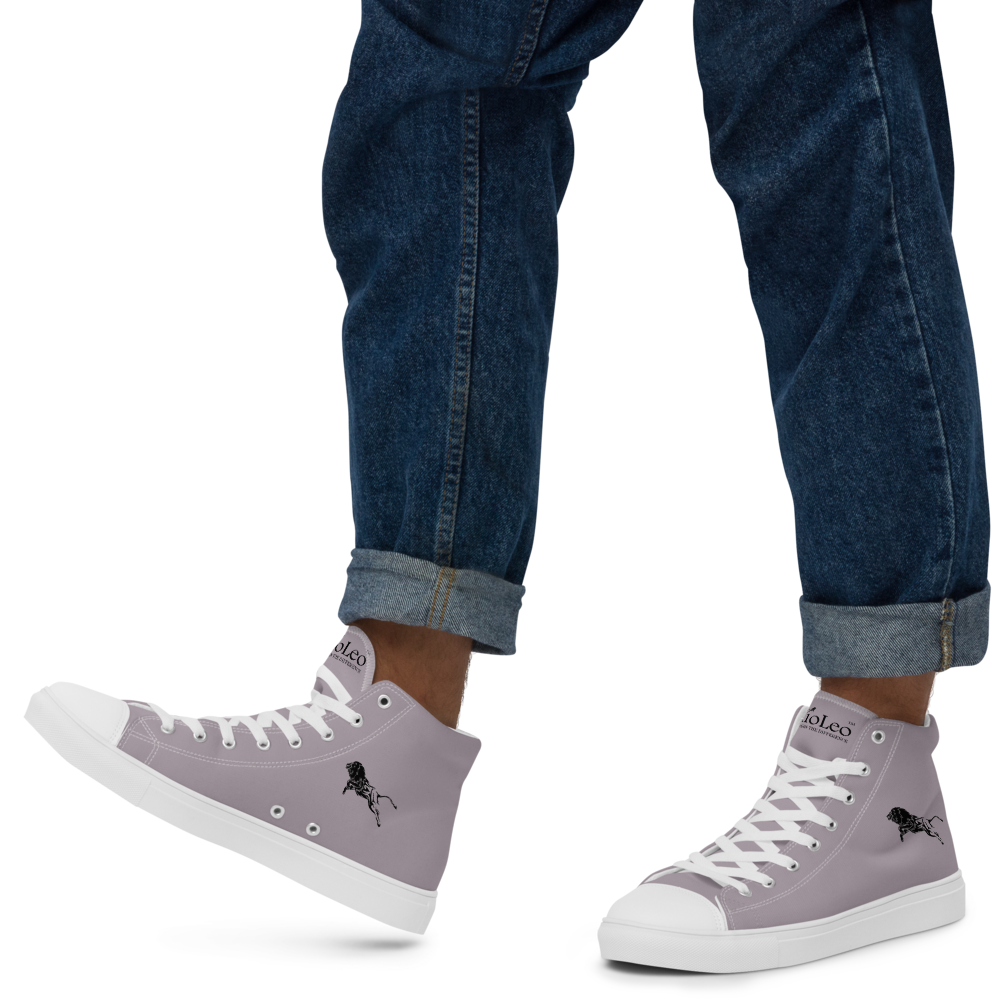 Men’s High Top Canvas Shoes White-Line No.873 "1 of 5K" by MioLeo