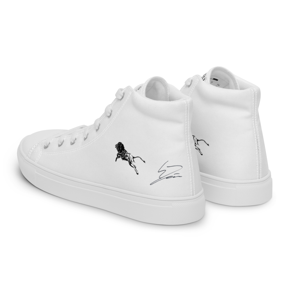 Men’s High Top Canvas Shoes White-Line No.883 "1 of 100 Super-Ultra-Exclusive PS" by MioLeo