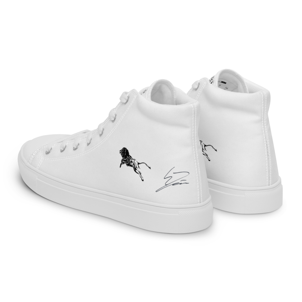 Men’s High Top Canvas Shoes White-Line No.883 "1 of 500" by MioLeo - special signature