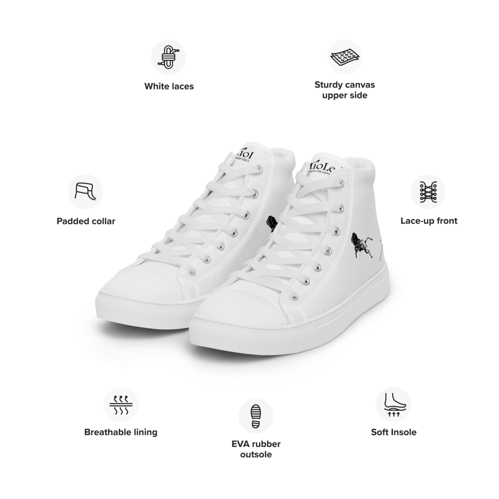 Men’s High Top Canvas Shoes White-Line No.883 "1 of 100 Super-Ultra-Exclusive PS" by MioLeo