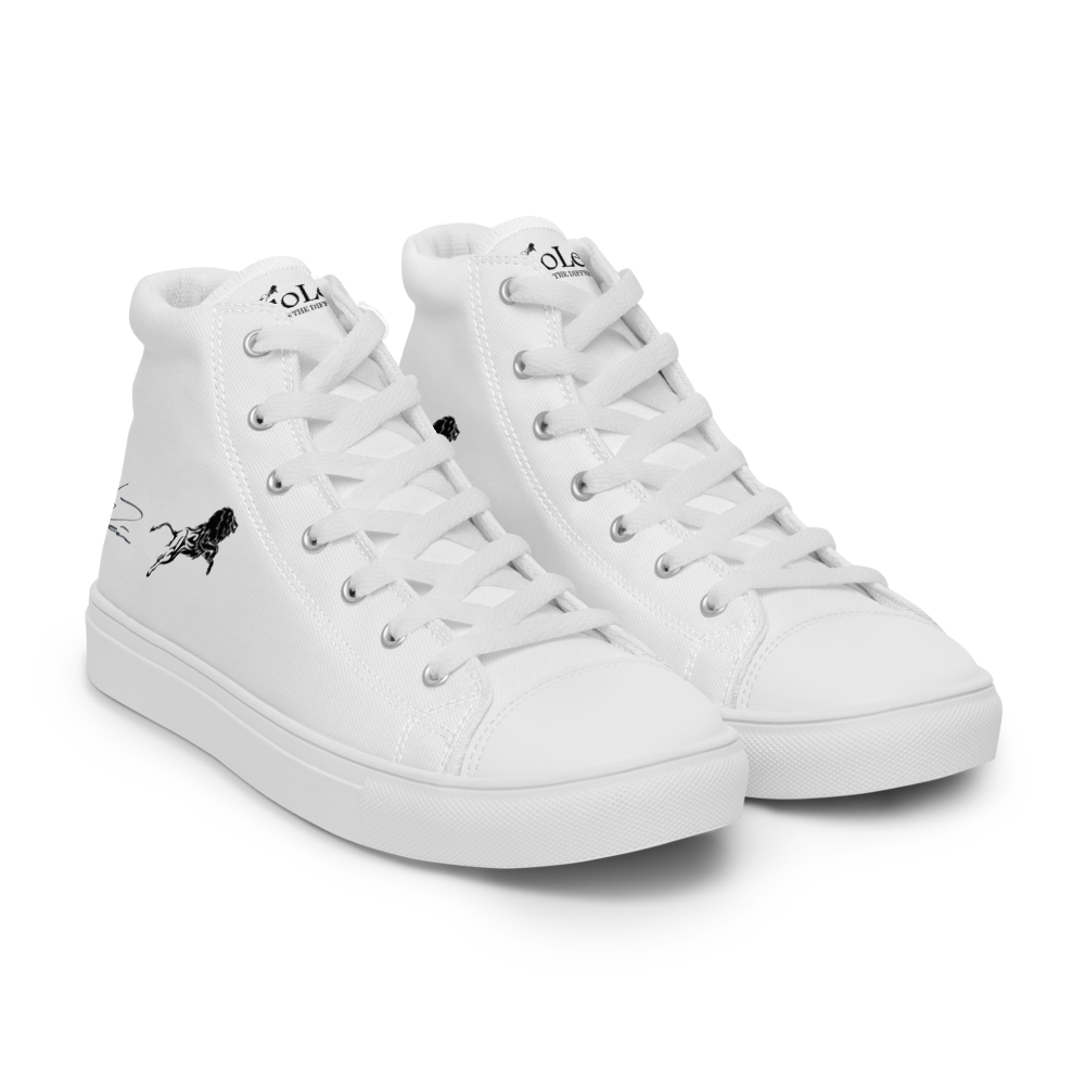 Men’s High Top Canvas Shoes White-Line No.883 "1 of 100 Super-Ultra-Exclusive PS" by MioLeo