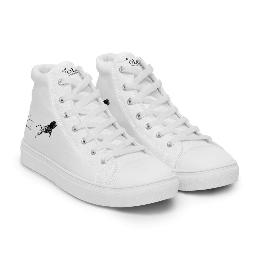 Men’s High Top Canvas Shoes White-Line No.883 "1 of 500" by MioLeo - special signature