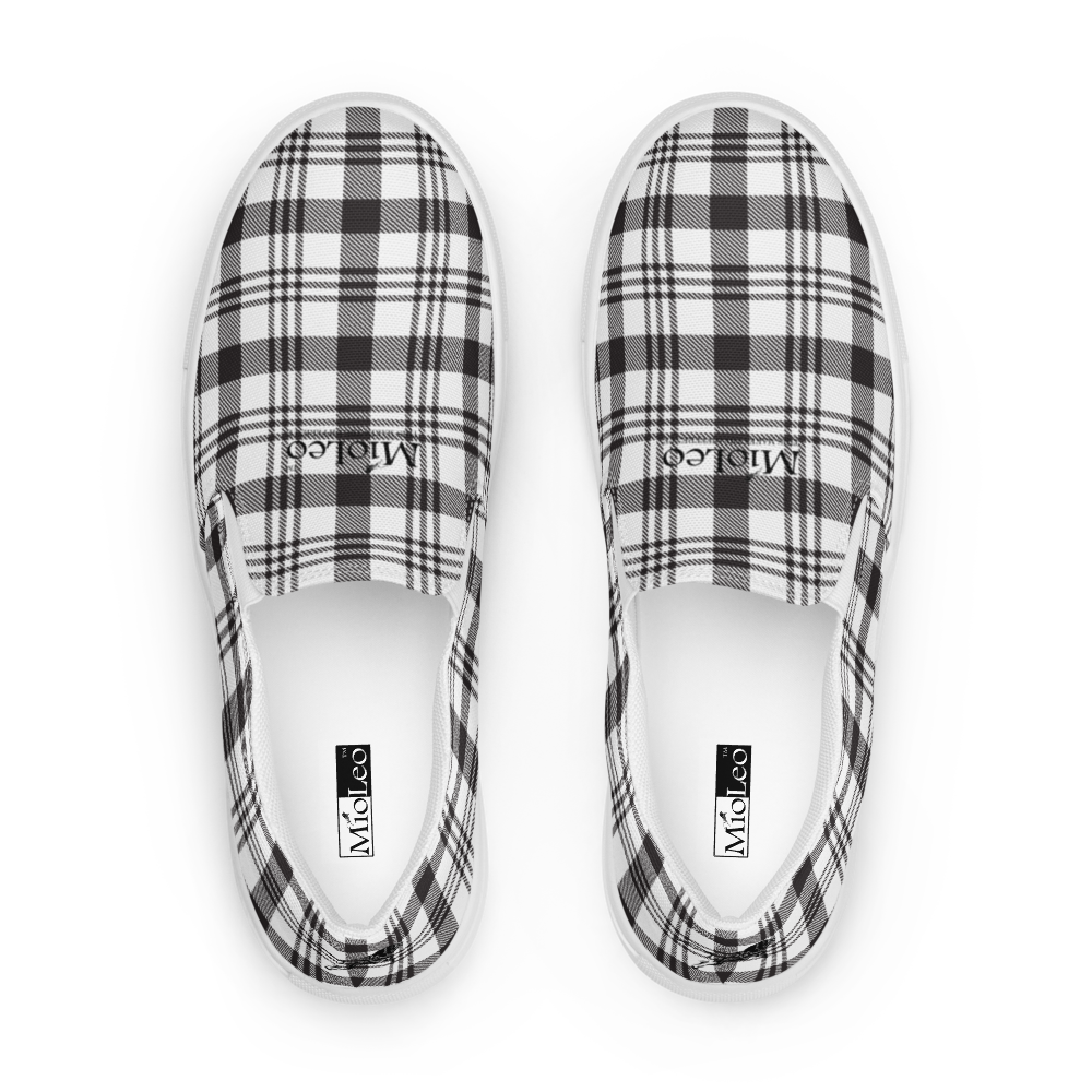 Men’s Slip-On Canvas Shoes White-Line No.863 "1 of 5K" by MioLeo