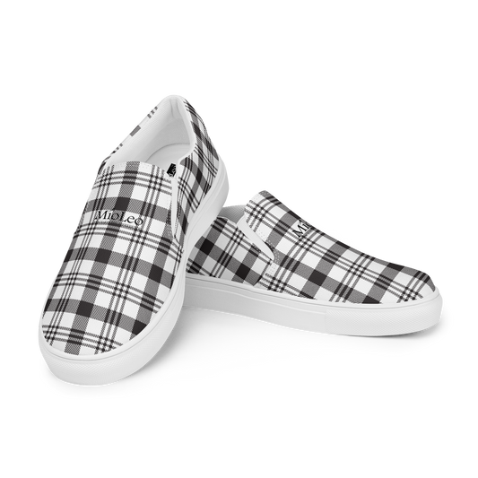 Herren-Slip-On-Canvas-Schuhe White-Line Nr.863 „1 of 5K“ von MioLeo