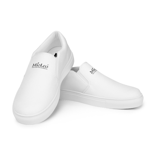 Men’s Slip-On Canvas Shoes White-Line No.885 "1 of 500" by MioLeo - special signature