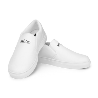 Men’s Slip-On Canvas Shoes White-Line No.885 "1 of 500" by MioLeo - special signature