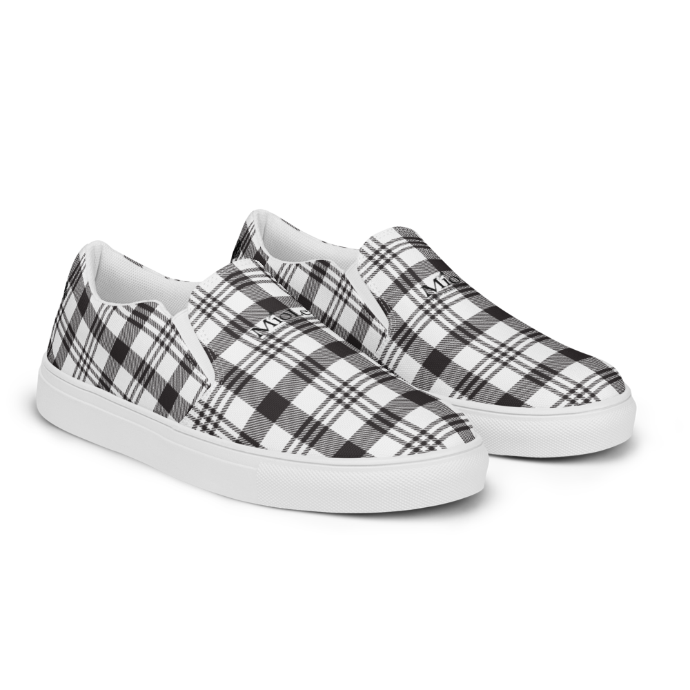 Men’s Slip-On Canvas Shoes White-Line No.863 "1 of 5K" by MioLeo