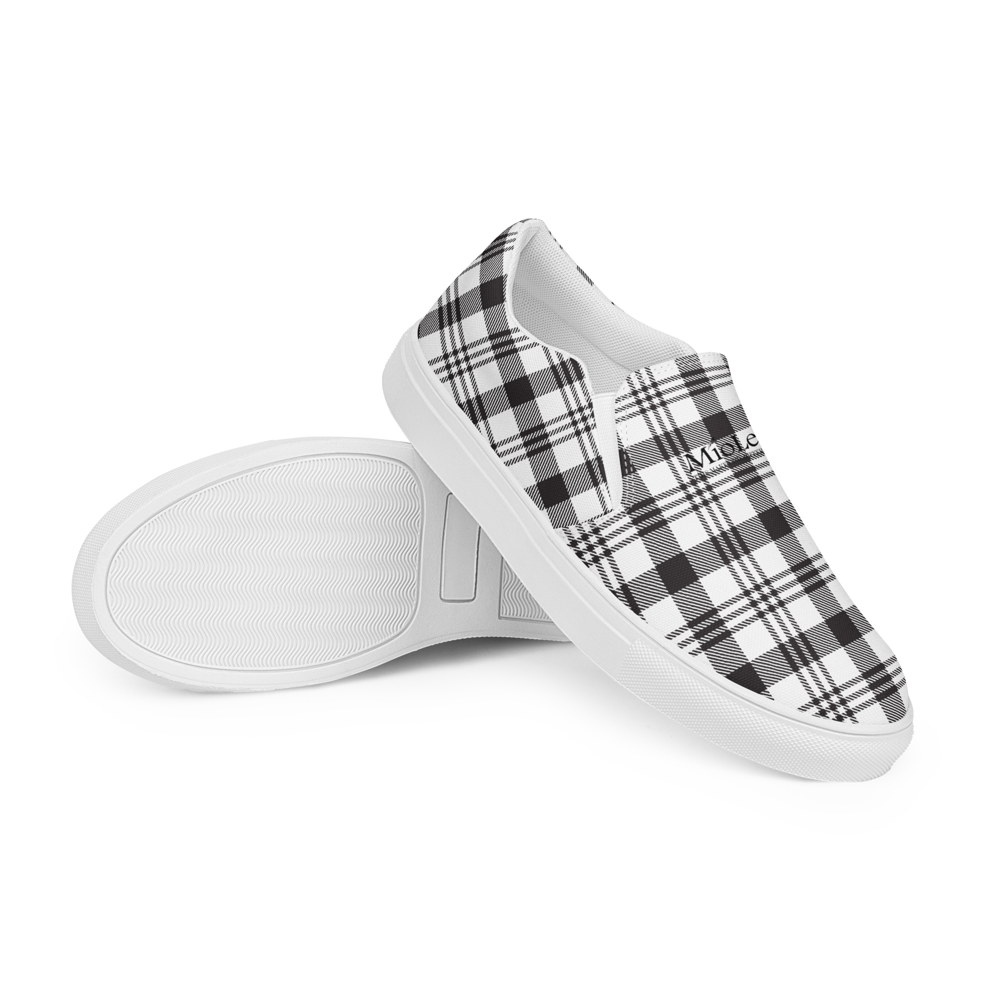 Men’s Slip-On Canvas Shoes White-Line No.863 "1 of 5K" by MioLeo