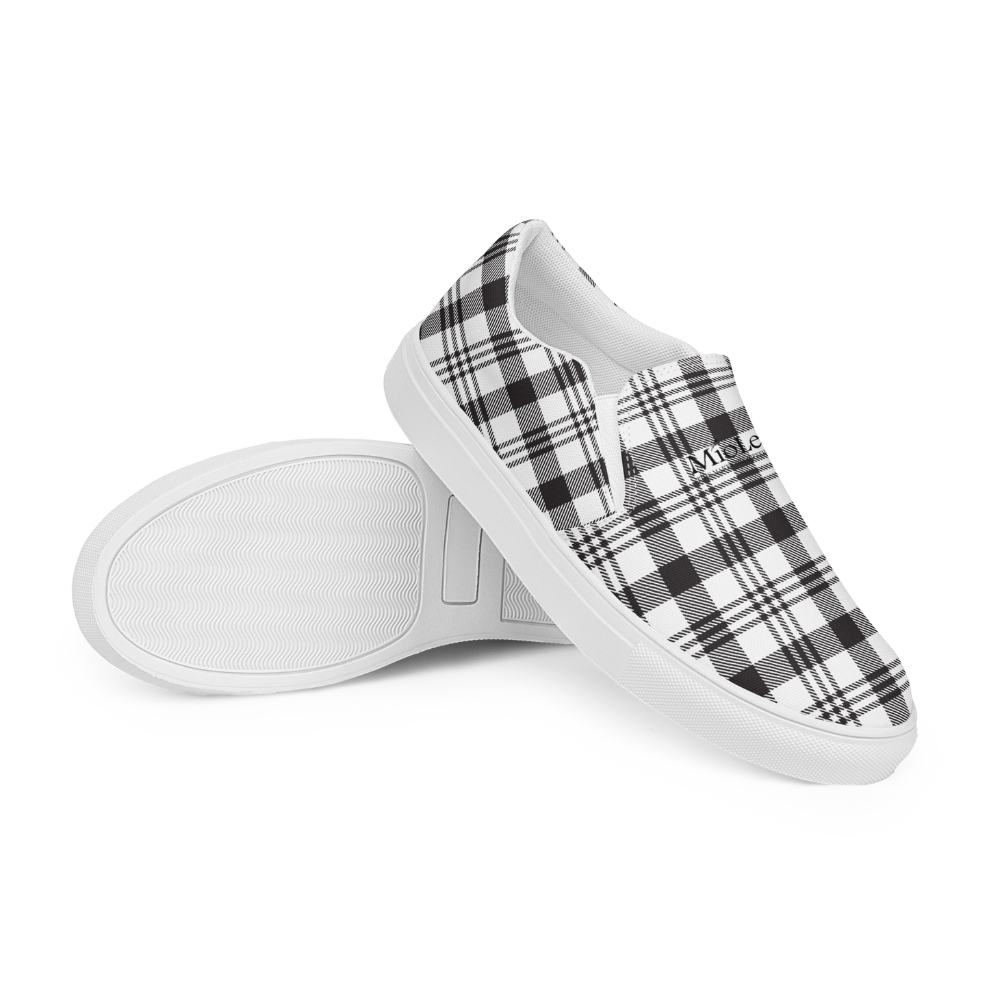 Men’s Slip-On Canvas Shoes White-Line No.863 "1 of 5K" by MioLeo