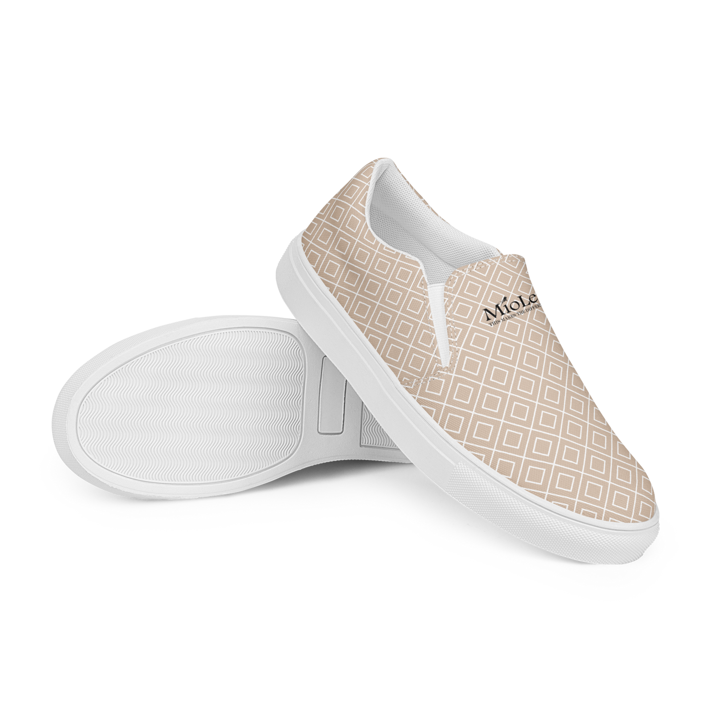 Men’s Slip-On Canvas Shoes White-Line No.865 "1 of 5K" by MioLeo