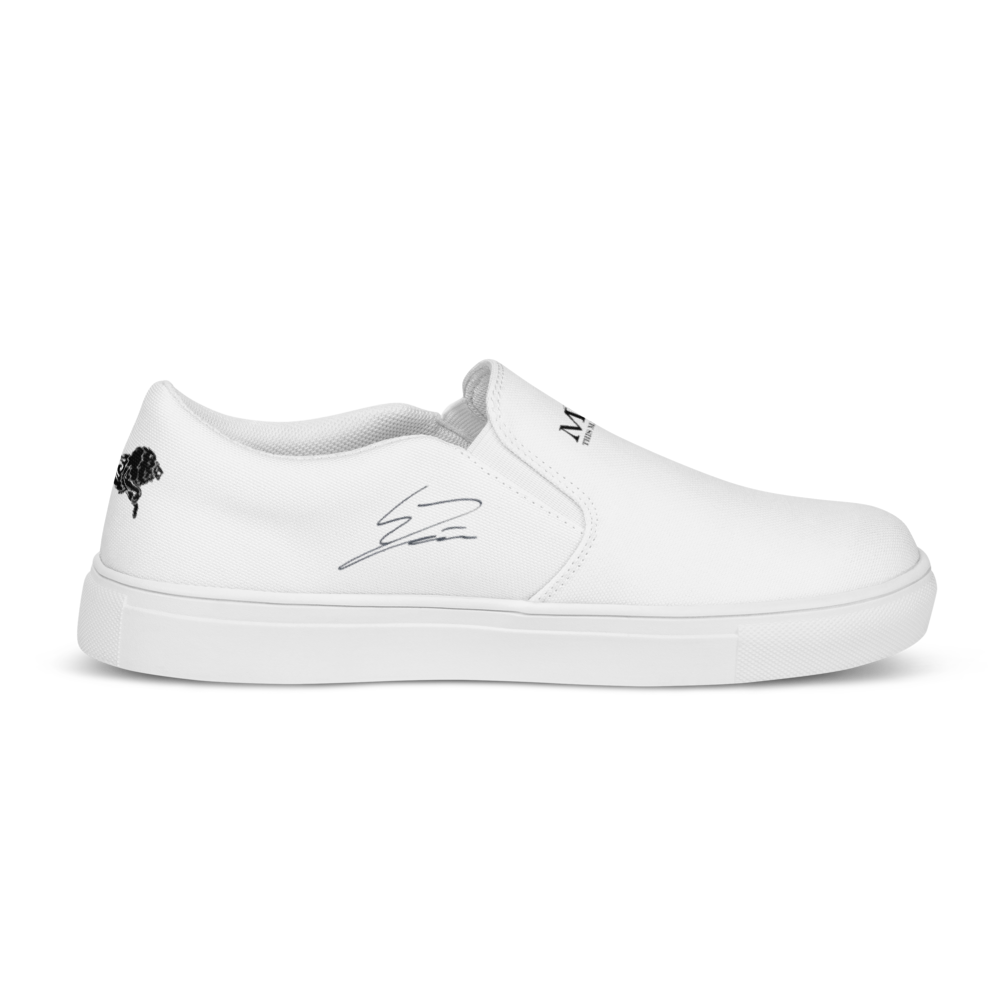 Herren-Slip-On-Canvas-Schuhe White-Line Nr.885 „1 von 500“ von MioLeo