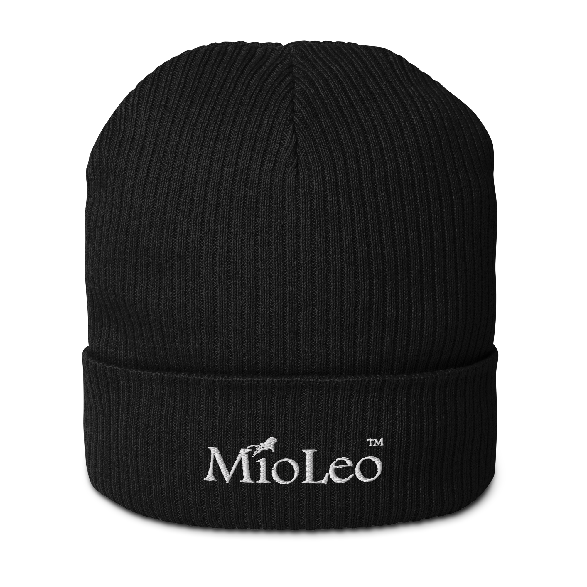 Organic-Ribbed-Beanie White-Line No.554 "unlimited" by MioLeo