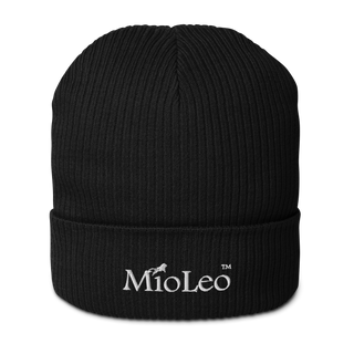 Organic-Ribbed-Beanie White-Line No.554 "unlimited" by MioLeo