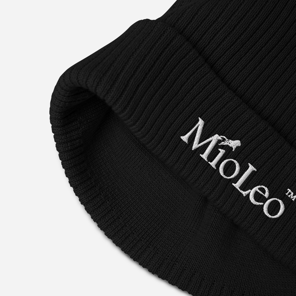 Organic-Ribbed-Beanie White-Line No.554 "1 of 1K Master-Exclusive" by MioLeo