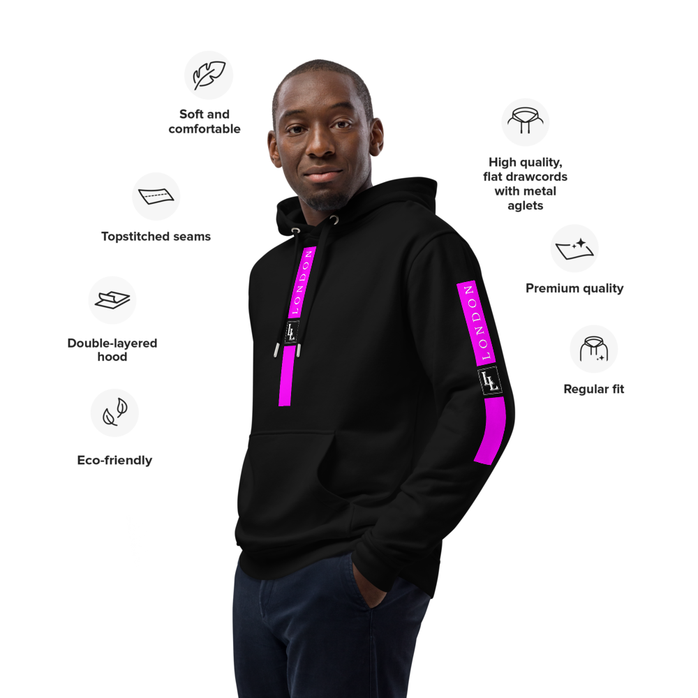 Unisex Hoodie Black-Line No.06/2 "1 of 5K Premium-Exclusive" by Léon LeRef
