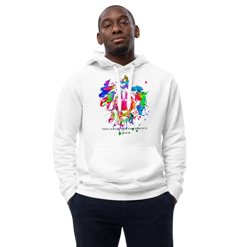 Unisex Hoodie White-Line No.004 "1 of 5K" by MioLeo