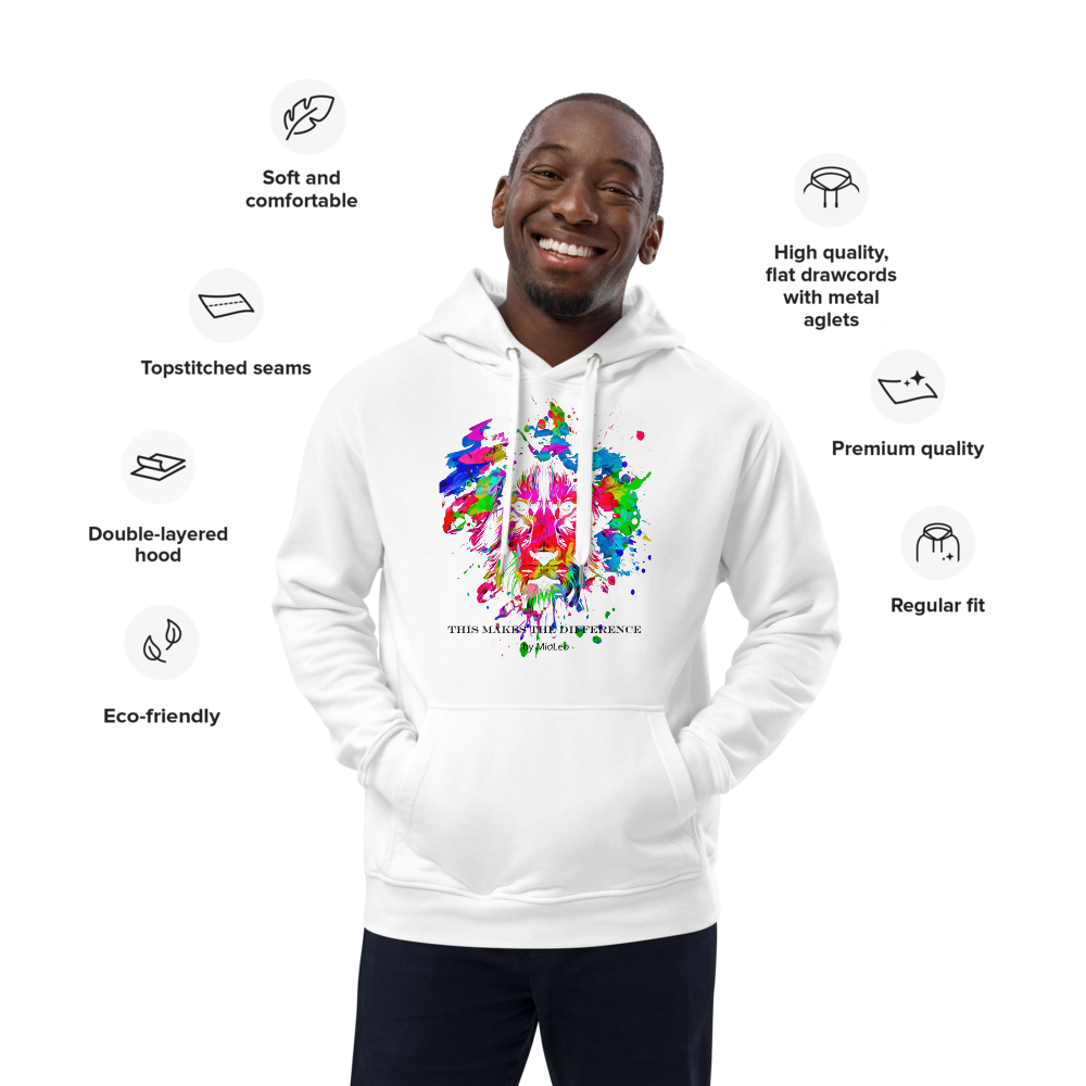 Unisex Hoodie White-Line No.004 "1 of 250 Ultra-Exclusive" by MioLeo