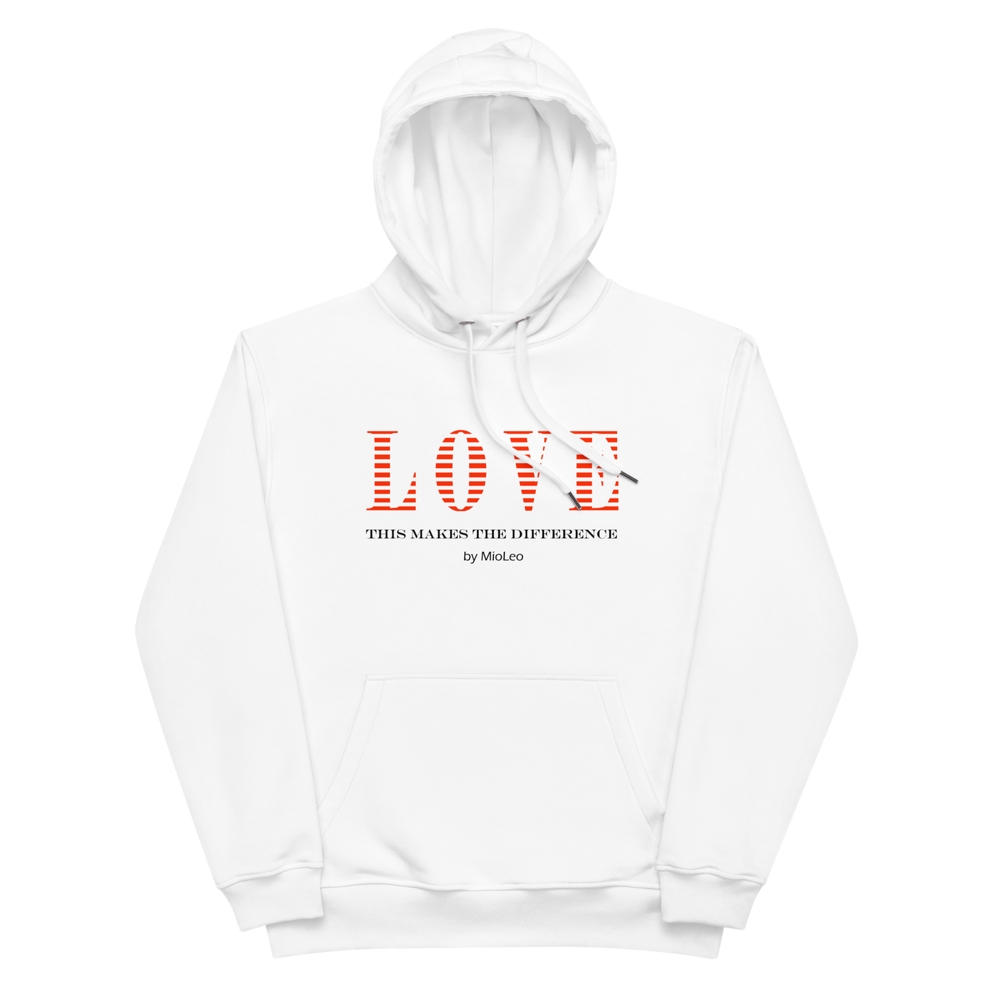 Unisex Hoodie White-Line No.098 "1 of 5K" by MioLeo