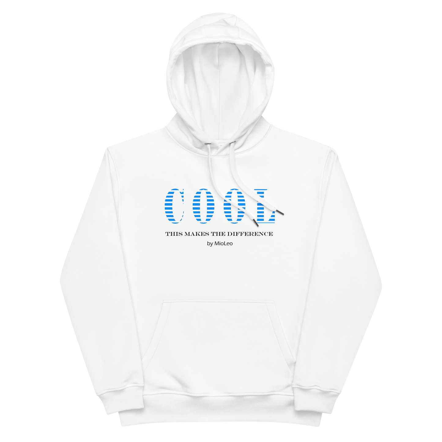 Unisex Hoodie White-Line No.095 "1 of 5K" by MioLeo