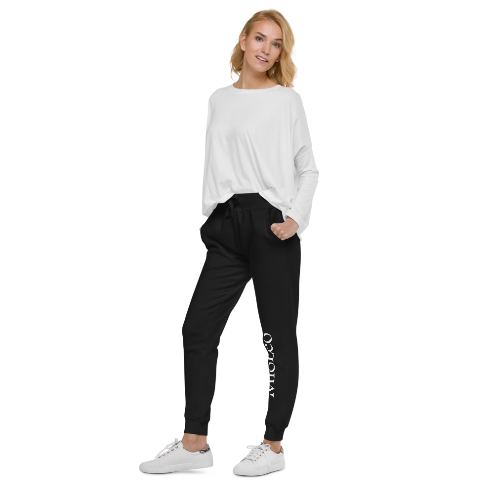 Unisex Feece Sweatpants White-Line No.150 "unlimited" by MioLeo