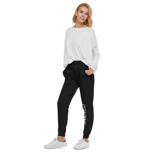 Unisex Feece Sweatpants White-Line No.150 "unlimited" by MioLeo