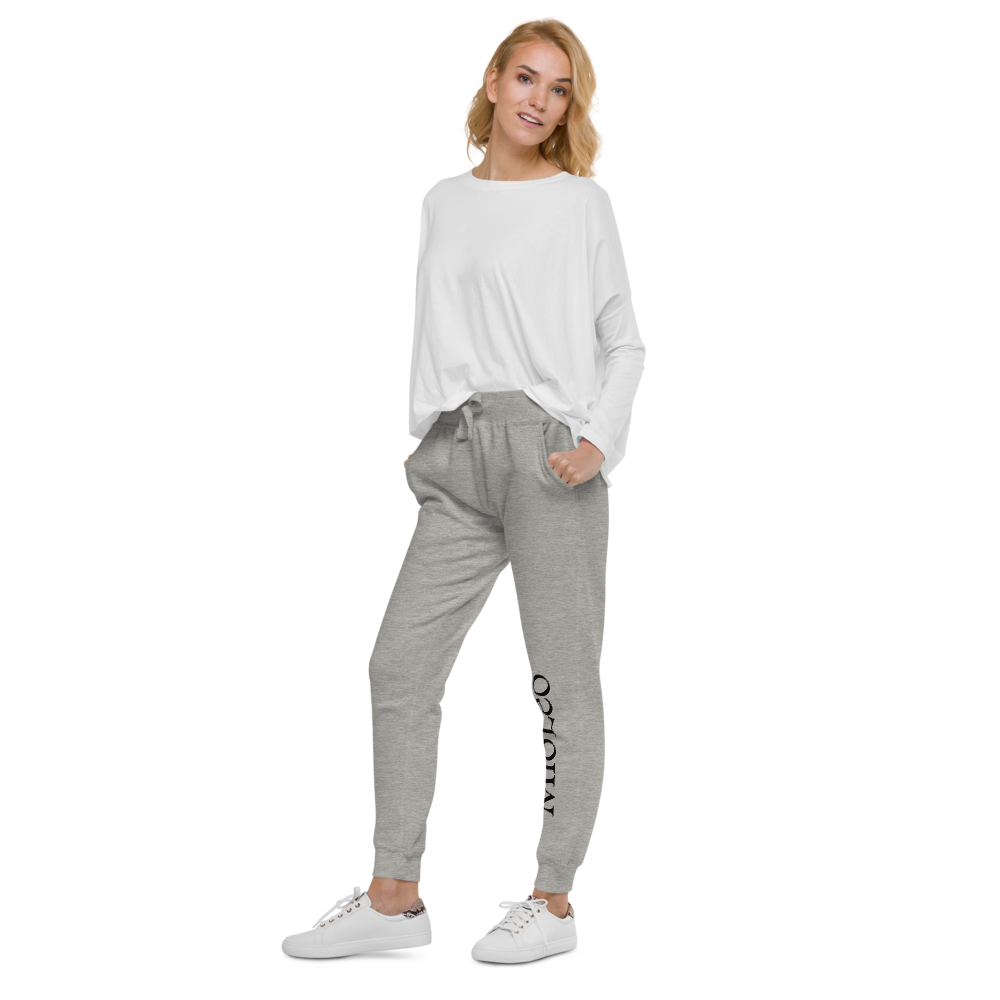 Unisex Fleece Sweatpants White-Line No.149 "unlimited" by MioLeo