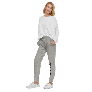 Unisex Fleece Sweatpants White-Line No.149 "unlimited" by MioLeo